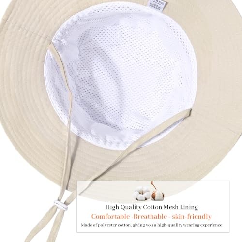 Women Wide Brimmed Sun Hat,Summer Foldable Beach Bucket Hat with One Size White - Picture 4 of 8