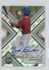 2018 Panini Elite Extra Edition Status Emerald Die-Cut 7/25 Nick Decker Auto s3g