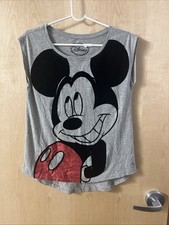 Disney Mickey Mouse Sleeveless T Shirt Large Free Ship U.s.