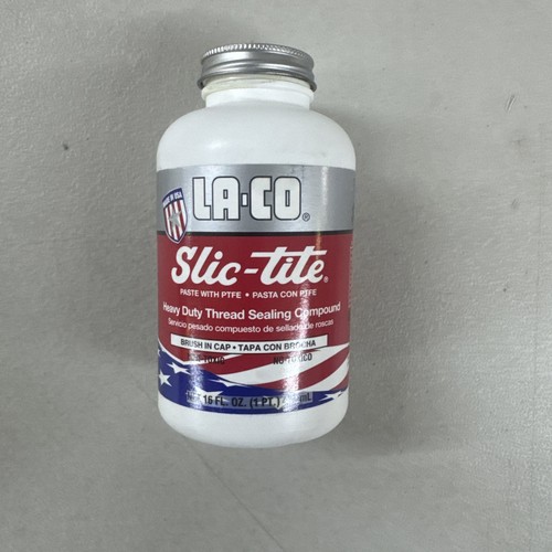 LA-CO Slic-Tite 42029 PTFE Thread Sealant 16oz Pipe Joint Compound Brush Cap
