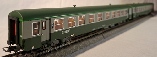 2 er set Heris 14021 u. 14033 Reisezugwagen, grau/grün, Eo V, 2. Kl. H0, DC, OVP | Condition: Gebraucht