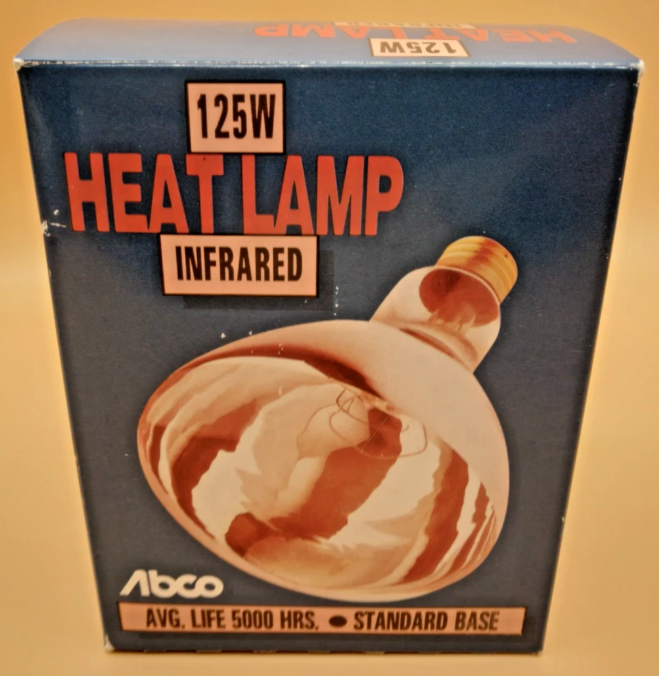 Vtg Abco Heat Lamp Bulb R-40 125 Watt Infrared Glass Lamp Bulb Standard 2 Pack - Image 2 of 4