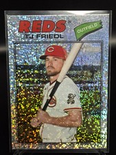 TJ Friedl 2026 Topps Heritage #296 Chrome Silver Sparkle