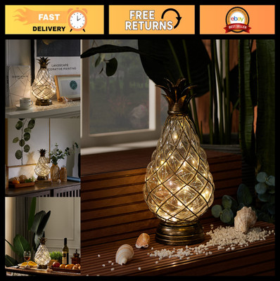 Extra Large Glass Pineapple Lantern Light - Waterproof, Timer, Battery Operated,
