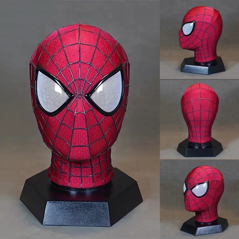 Spiderman 1/1 3D Spider-Man Tobey Máscara Halloween Juegos con disfraces Cara Desmontable
