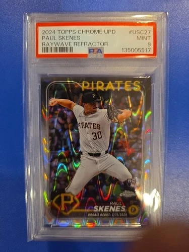 2024 Topps Chrome Update  Paul Skenes #USC27 RayWave Refractor (RC) PSA 9