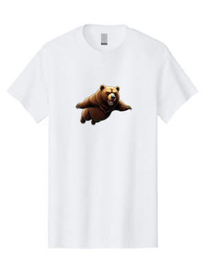 Angry-Brown-Bear Mens Graphic Tee, 100% Cotton, Casual Summer Wear