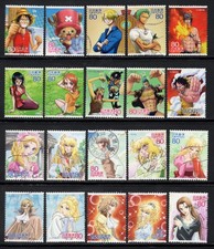 2011 Used Animation Hearo & Heroine No. 15 & 16, 80 yens 20 diff. Stamps.