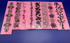 Lot of  8 Spring/floral  art deco border/background strip embossing folders
