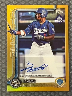 2025 Topps Pro Debut ZYHIR HOPE Gold Auto 43/50 Dodgers Top Prospect