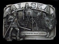 TG15117 NOS VINTAGE 1984  ALASKA  STATE COMMEMORATIVE SISKIYOU BELT BUCKLE