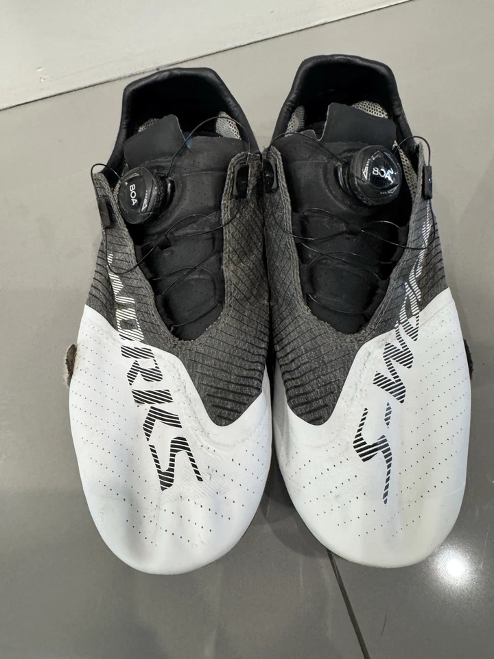Zapatillas de ciclismo de carretera Specialized S-Works EXOS 43,5 10,25 BOA blancas grises negras Foto 2 de 4