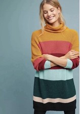 FARM Rio NWT Boldly Striped Turtleneck Sweater Mini Dress Sz S Cotton Blend