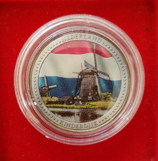 2 Euro Farbauflage Niederlande Kinderdijk