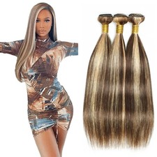 28 30 32 Inch Highlight Bundles P4613 Straight Human Hair Bundles Ombre Brown