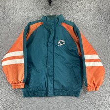 VIntage Miami Dolphins Jacket Boys XL 18/20 NFL Football Quilted Youth Streetwea