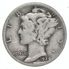 VG+ 1929 Mercury 90% Silver Dime *1334 — photo 1