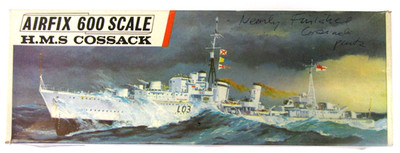 older Airfix HMS COSSACK Naval Destroyer 1:600 model kit started ev1
