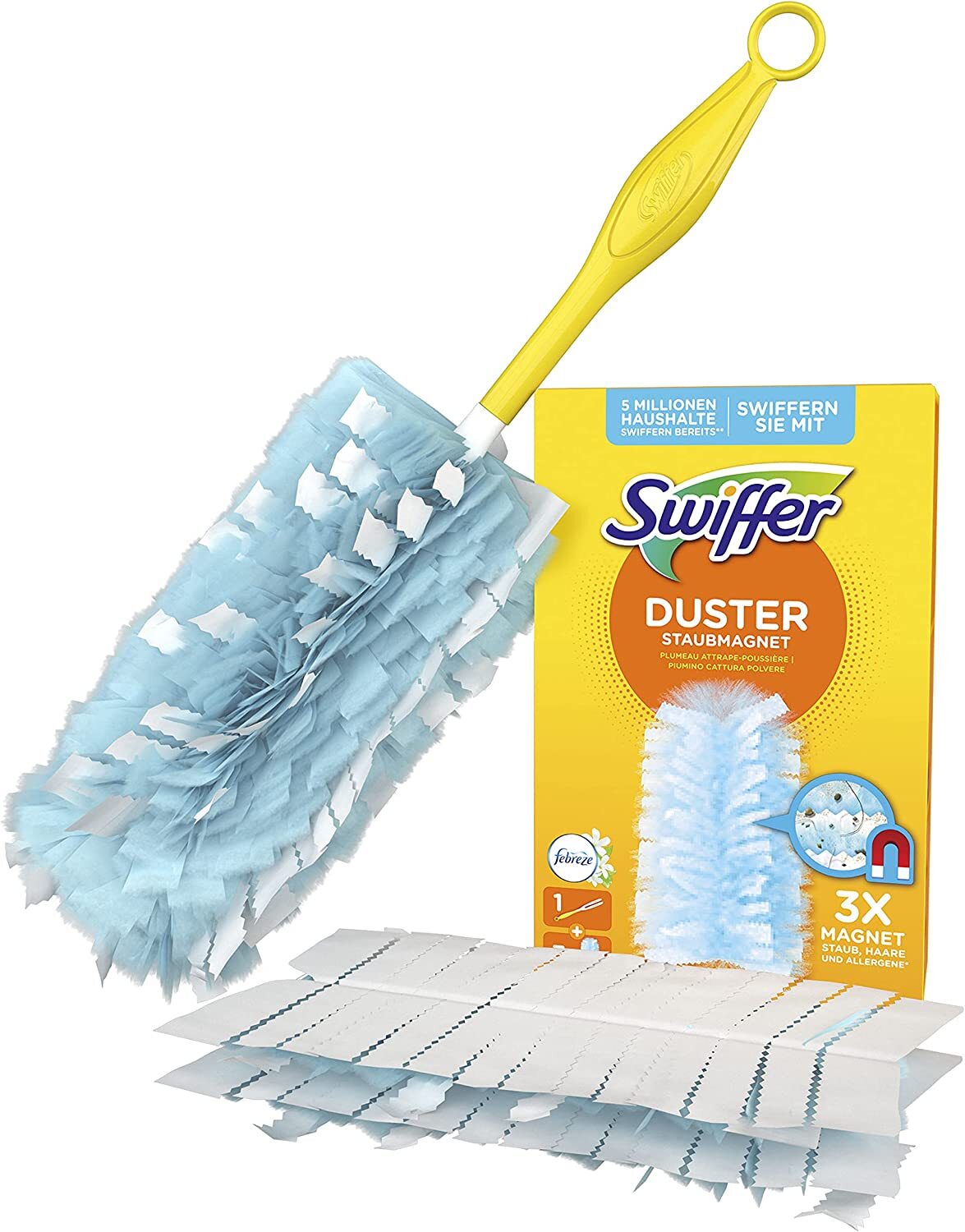 Стартовый набор пылесборника Swiffer Dust Magnet с 1 ручкой и 3 салфетками-пылесборниками с ароматом Febreze 2590₽