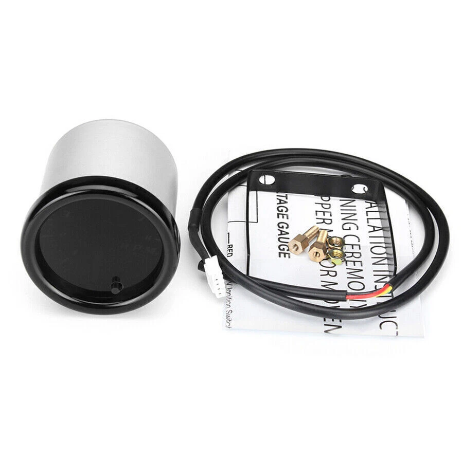 Tacómetro de metal 12V 0~8000 RPM medidor de tacómetro 7 colores LED coche motor camión Foto 4 de 4