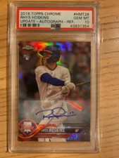 2018 Topps Chrome Update RHYS HOSKINS REFRACTOR AUTO #HMT28 RC PSA 10 GEM MINT