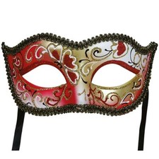 MASCHERA VENEZIANA DIPINTA ROSSA
