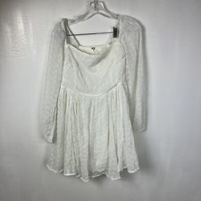 Free People Malina Eyelet Embroidery Peasant Mini Dress Size M