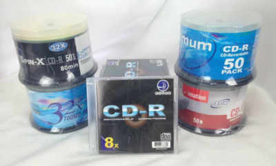 Lot of 4 - New Sealed CD-R 50 Packs (200) 80Min/700MB + 10 Empty Jewel ...