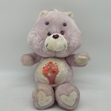 Vintage 1985 Share Bear Care Bear Ice Cream Milkshake Purple 13" W/ Stains 