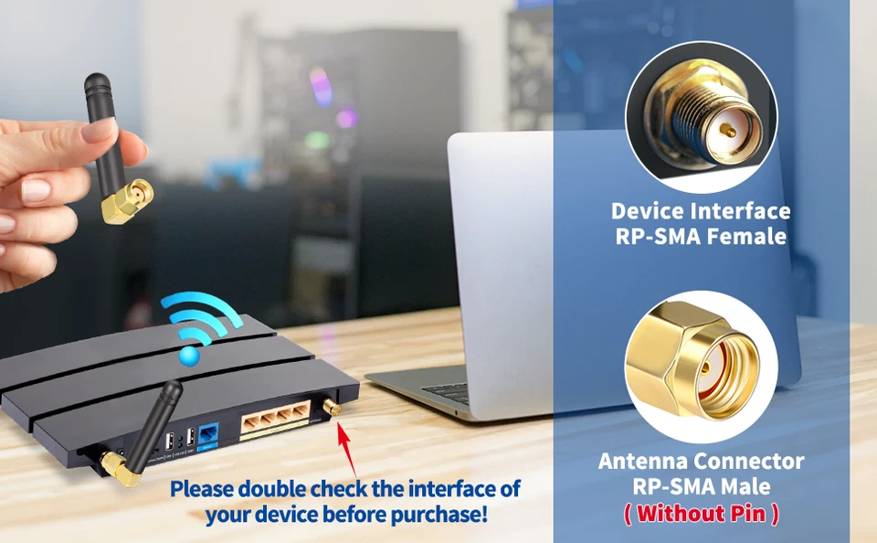 Bingfu Mini-Dualband-WLAN 2,4 GHz 5 GHz 5,8 GHz MIMO RP-SMA-Antenne für FPV-WLAN - Bild 4 von 4