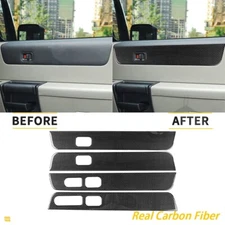 4Pcs Real Carbon Fiber Door Panel Cover Trim For Hummer H2 2003-2008 Accessories