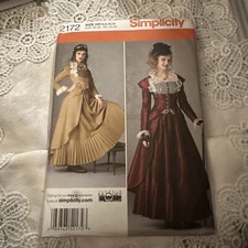 Simplicity 2172 Victorian Coat Bustier Skirt Pattern Steampunk Sz 6 8 10 12 UC