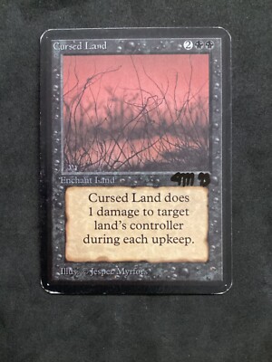 *** Alpha Cursed Land*** MTG 1993 Limited Edition LP Jesper Myrfors Signed Dated