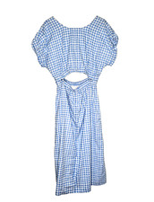 MADEWELL Pull On Dress Set Gingham Check Large Blue White NK499 Picnic Cottage