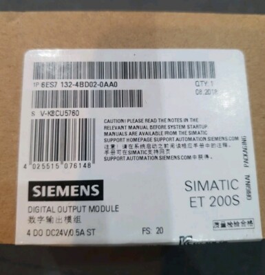 Siemens Simatic S7, Karton mit 5 Stück. 6ES7132-4BD02-0AA0 Digitaler Ausgang. **Neu in OVP**