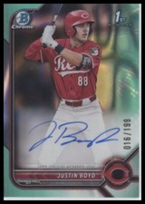 #CDA-JBD Justin Boyd 2022 Bowman Draft #/499 Autographs Aqua Lava Refractor