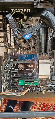 Mining Rig 6GPU Asus H270 4GB RAM i3 6100 Corsair 750W NT 120GB SSD Kabel Riser