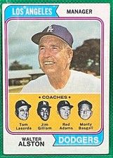 1974 Topps 144 Walter Alston Los Angeles Dodgers