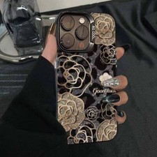 Case For iPhone 16 Pro Max 15 14 13 12 11 XR XS 8 7 Sparkling Flower Phone Cover