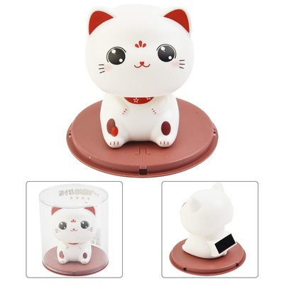 Lucky Cat Keine Batterie Erforderlich Kunststoff Wei?+Rot Autodekoration
