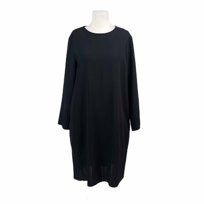 COS Dress Women's 10 Black Sheath Long Sleeve Pleated Cuffs & Hem  Minimalist | eBay