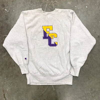 VTG Champion Reverse Weave ECU Sweatshirt Eastern Carolina Double Sided USA