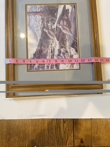 DAVID MAASS Partridge Print Wood Framed Dimensions 17.5" x 15" Wildlife Game Art - Picture 6 of 8