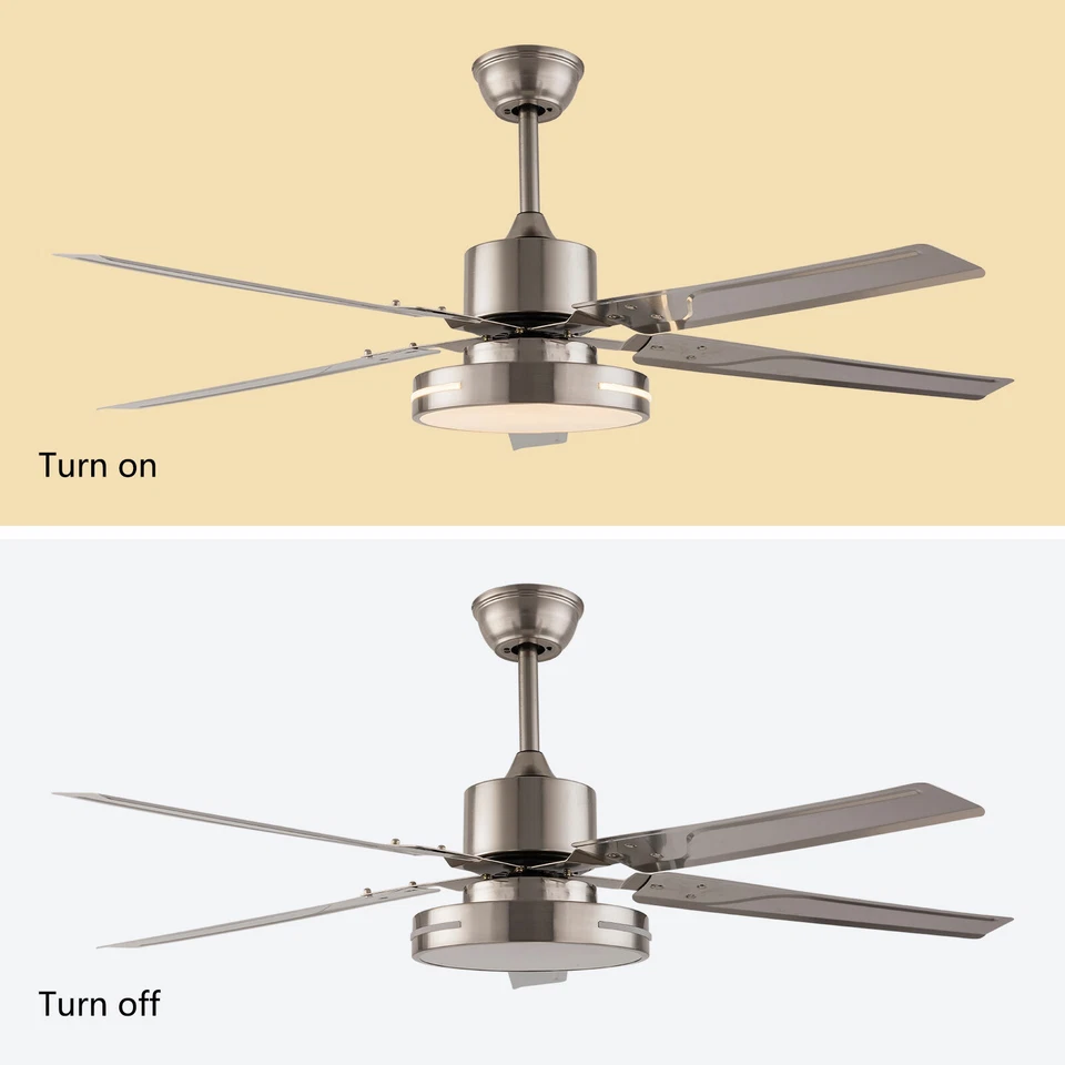 48inch Ceiling Fan Light 4 Blades Fan Dimmable Lamp with Remote Control & Timing - Image 2 of 4