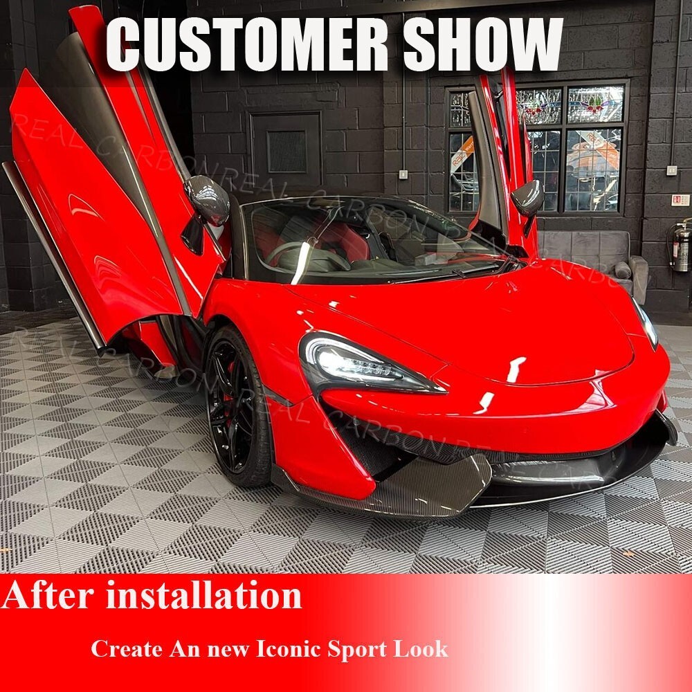 Fit For McLaren 570S 570GT 540C 2015UP Dry Carbon Front Bumper Splitter Lip Fins