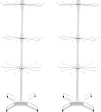 2 Pcs Rotating Jewelry Display Rack with Hooks Metal Earrings Display Stand for