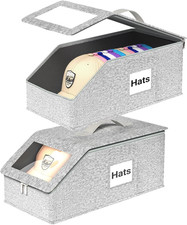 Organizador De Gorras 2 Piezas Apilable Para 26 Gorras Caja Transparente Hogar