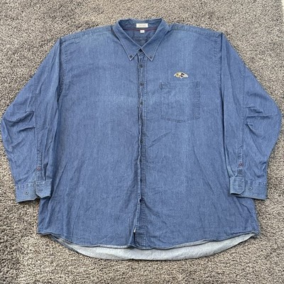 Baltimore Ravens Cutter & Buck Chambray 4XT Blue Men s Cotton Vintage Twill