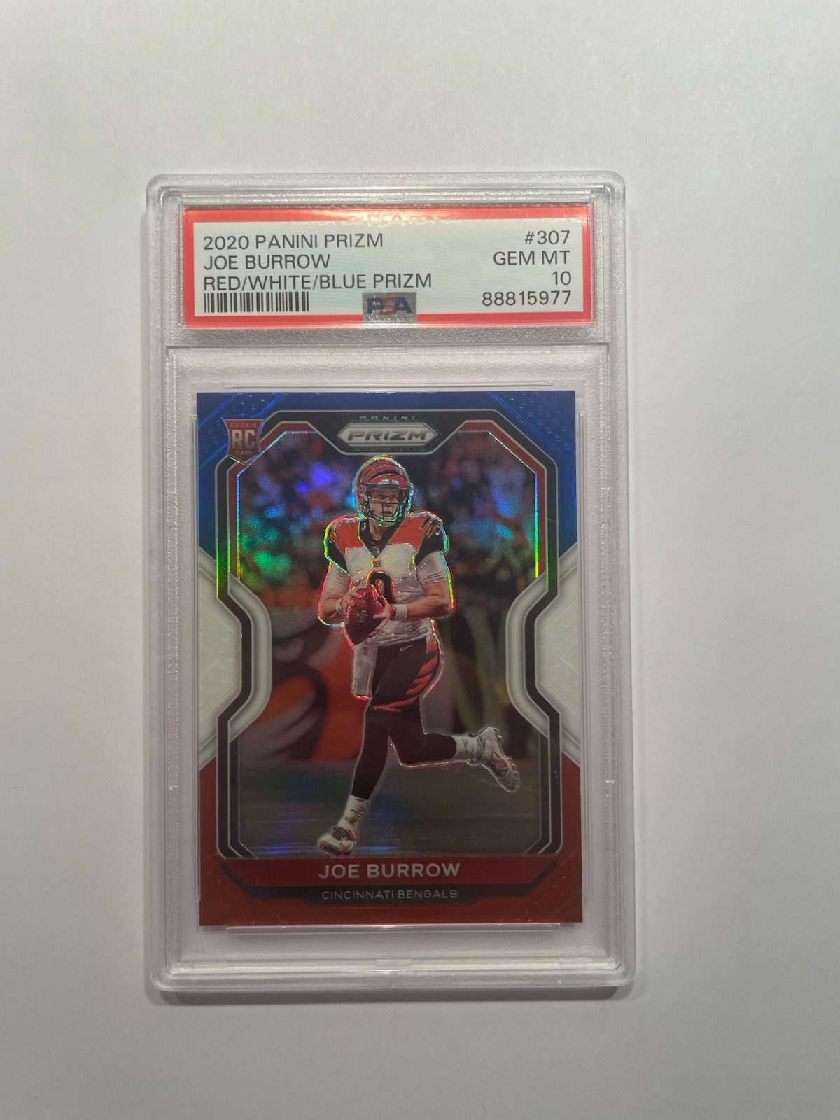 2020 Prizm - Red White Blue - Joe Burrow #307 - Rookie RC -- PSA 10