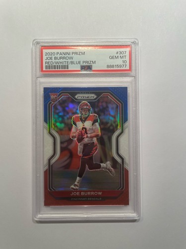 2020 Prizm - Red White Blue - Joe Burrow #307 - Rookie RC -- PSA 10